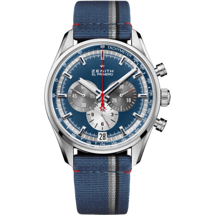 El Primero Chronomaster 42 Stainless Steel / Blue / Fabric