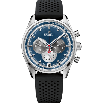 El Primero Chronomaster 42 Stainless Steel / Blue / Rubber