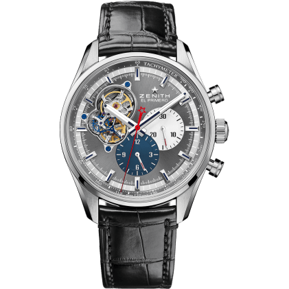 El Primero Chronomaster Open Stainless Steel / Grey 1969 / Alligator