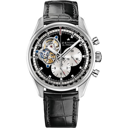 El Primero Chronomaster Open Stainless Steel / Black / Alligator