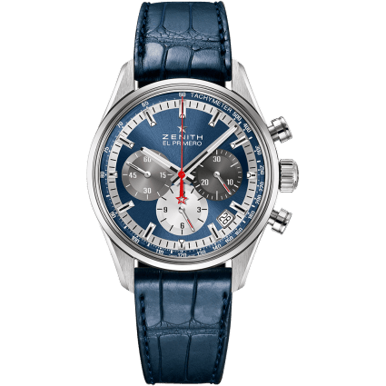 El Primero Chronomaster 38 Stainless Steel / Blue / Alligator