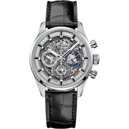 El Primero Chronomaster Full Open 38 Stainless Steel / Alligator