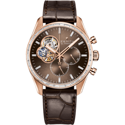 El Primero Chronomaster Open Rose Gold / Diamond / Brown / Alligator