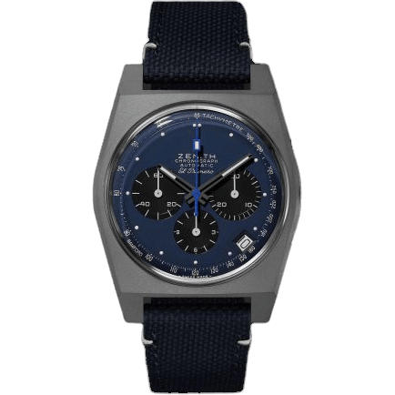 El Primero A384 Edge of Space Titanium / Blue / Rubber