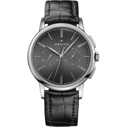 Elite Chronograph Classic Stainless Steel / Black / Alligator