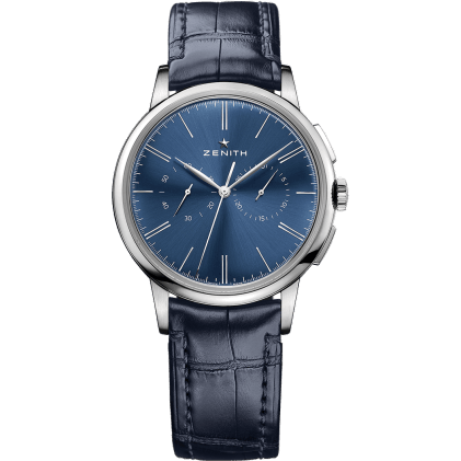 Elite Chronograph Classic Stainless Steel / Blue / Alligator