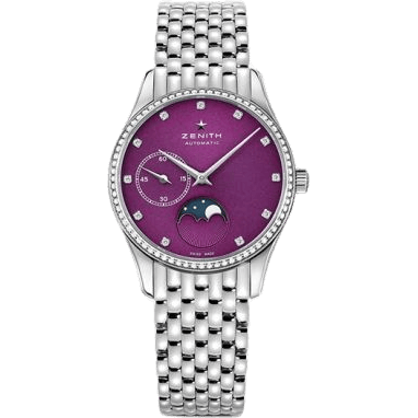 Elite Ultra Thin Lady Moonphase Purple / Diamond / Bracelet