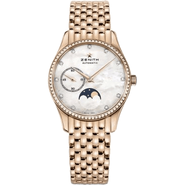Elite Ultra Thin Lady Moonphase Rose Gold / MOP / Diamond / Bracelet