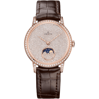 Elite Lady Moonphase Rose Gold / Diamond / Alligator
